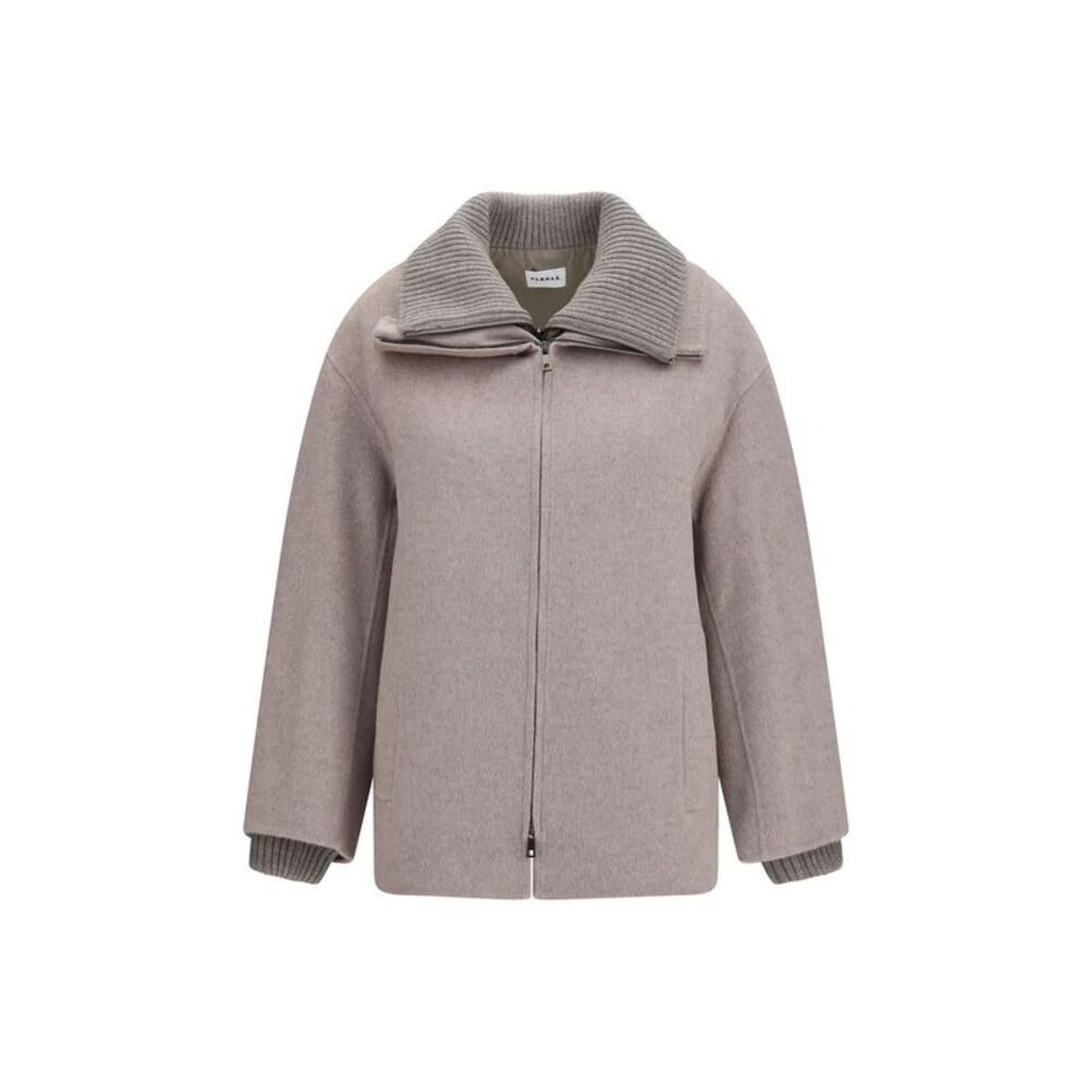 P.A.R.O.S.H. Beige Wool Oves Aries Full-Length Women's Jacket